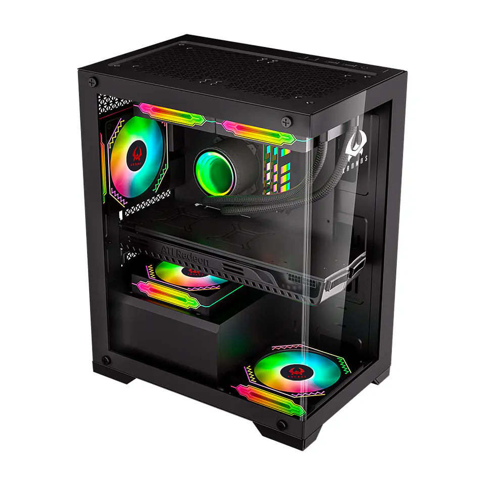 Gabinete Kronos Diamond Black mATX, Vidrio Templado, USB 3.0 2