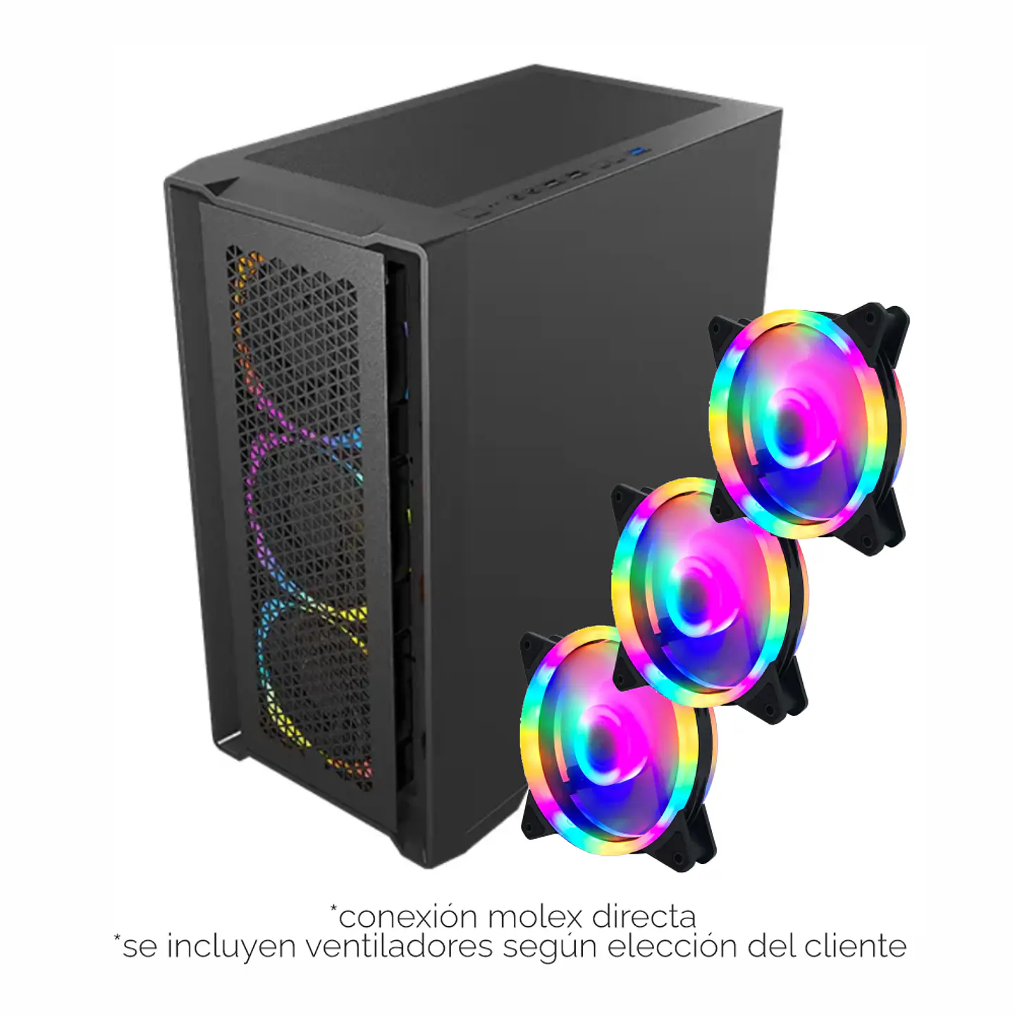 Gabinete Diamond Design (Micro-ATX, Vidrio Templado, USB 3.0) 3