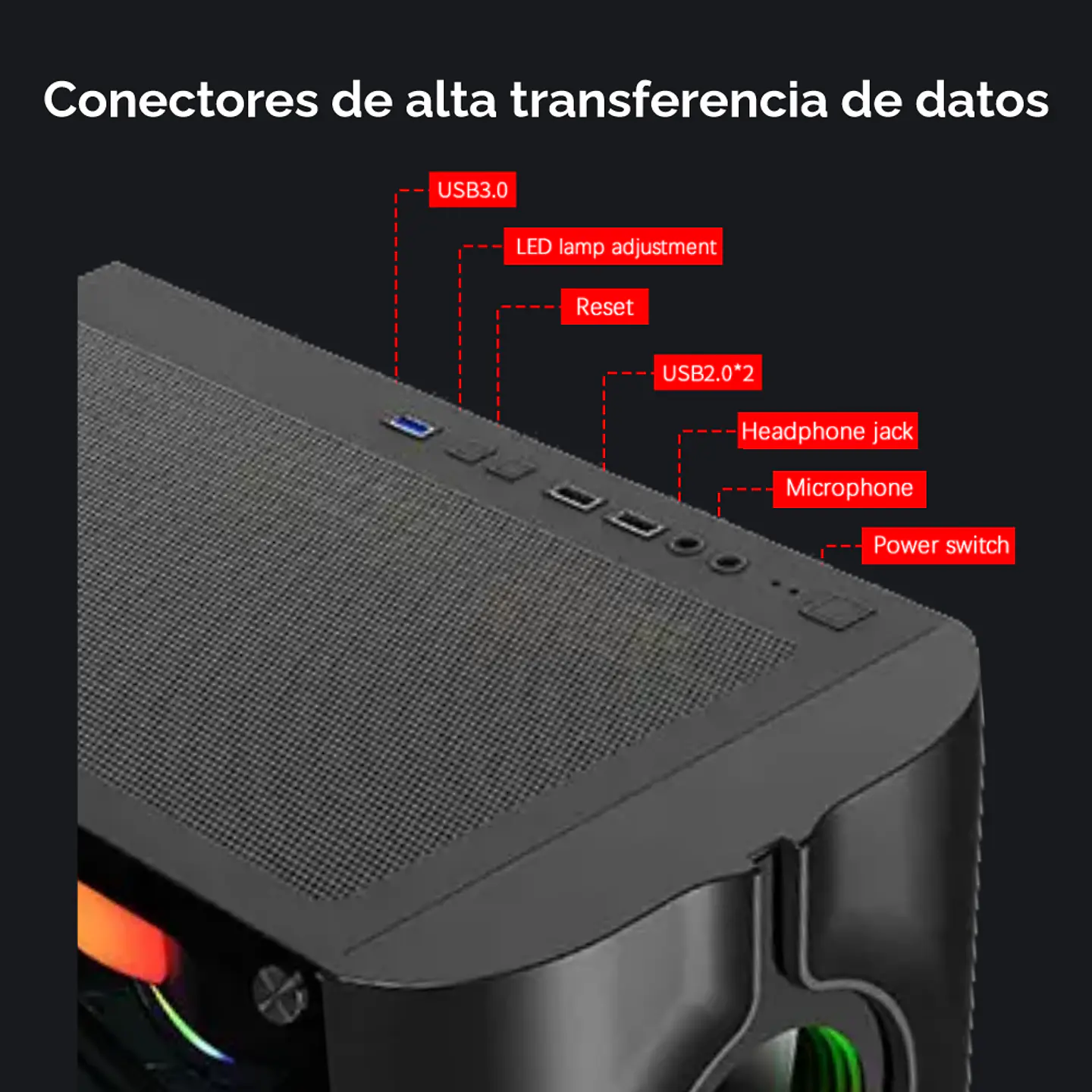 Gabinete Gamer Iron Design (Micro-ATX, Vidrio Templado, USB 3.0) 4