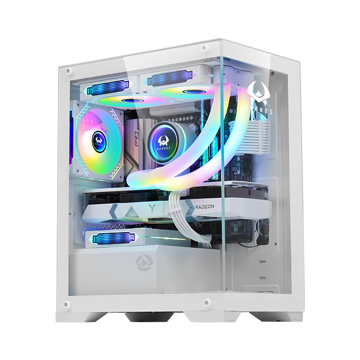 Gabinete Kronos Diamond White mATX, Vidrio Templado, USB 3.0 4
