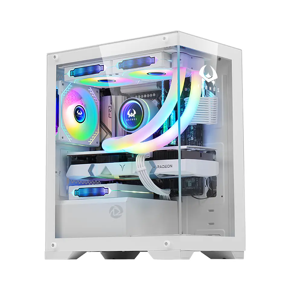 Gabinete Kronos Diamond White mATX, Vidrio Templado, USB 3.0 4