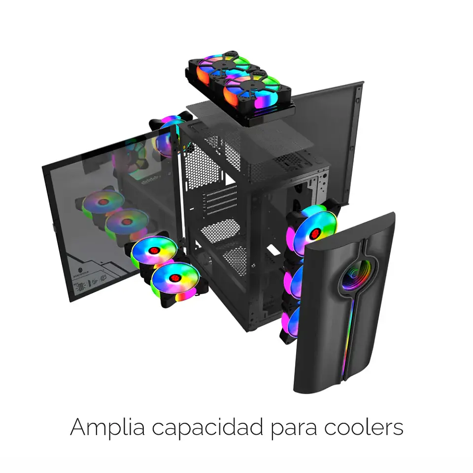 Gabinete Gamer Iron Design (Micro-ATX, Vidrio Templado, USB 3.0) 5