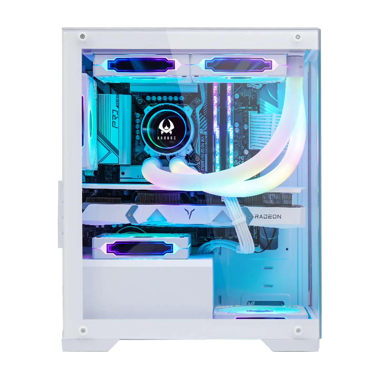 Gabinete Kronos Diamond White mATX, Vidrio Templado, USB 3.0 5