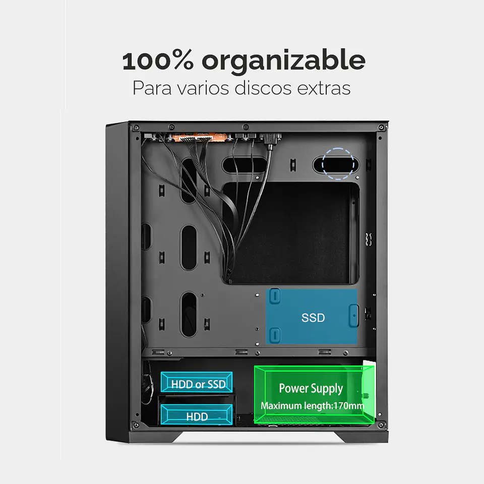 Gabinete Diamond Design (Micro-ATX, Vidrio Templado, USB 3.0) 6