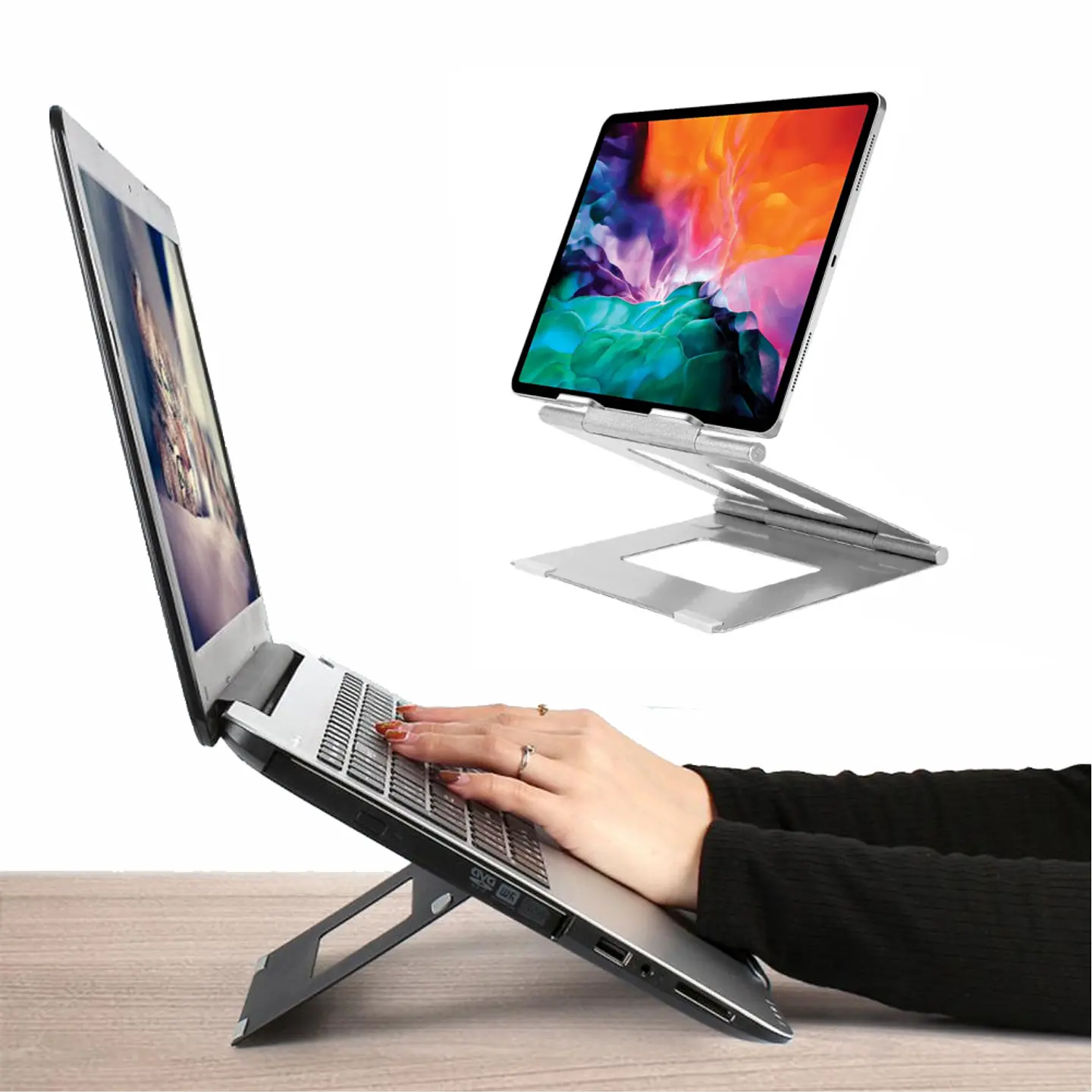 Soporte Base Aluminio Para Mac Macbook Notebook Tablet iPad 1