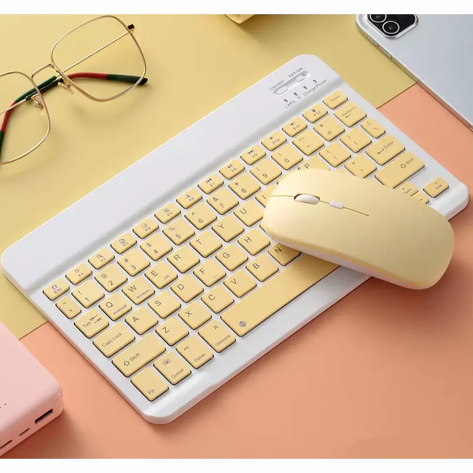 Kit Teclado Bluetooth Recargable + Mouse Bluetooth 2