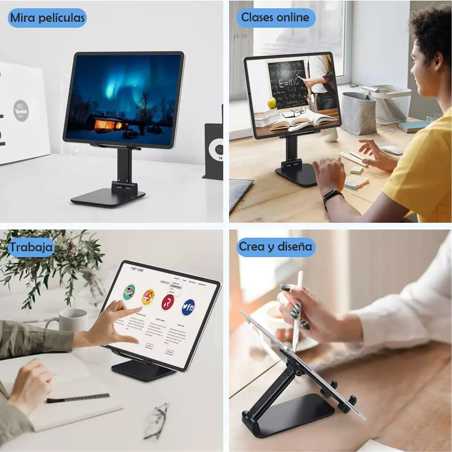 Kit Teclado y Mouse Bluetooth en Idioma Español Con Soporte 9