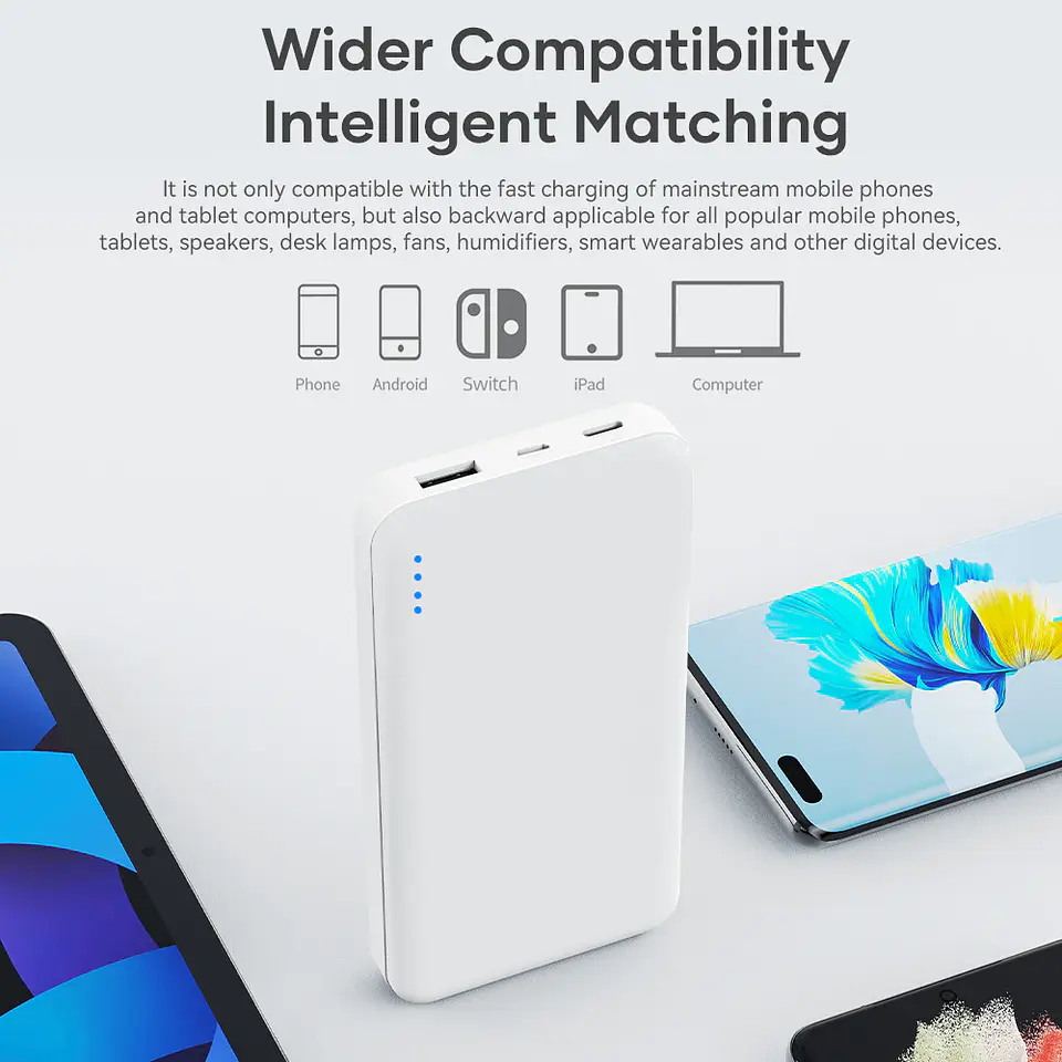 Batería Cargador Portátil Tecnolab 20.000 Mah, Carga Rápida 10