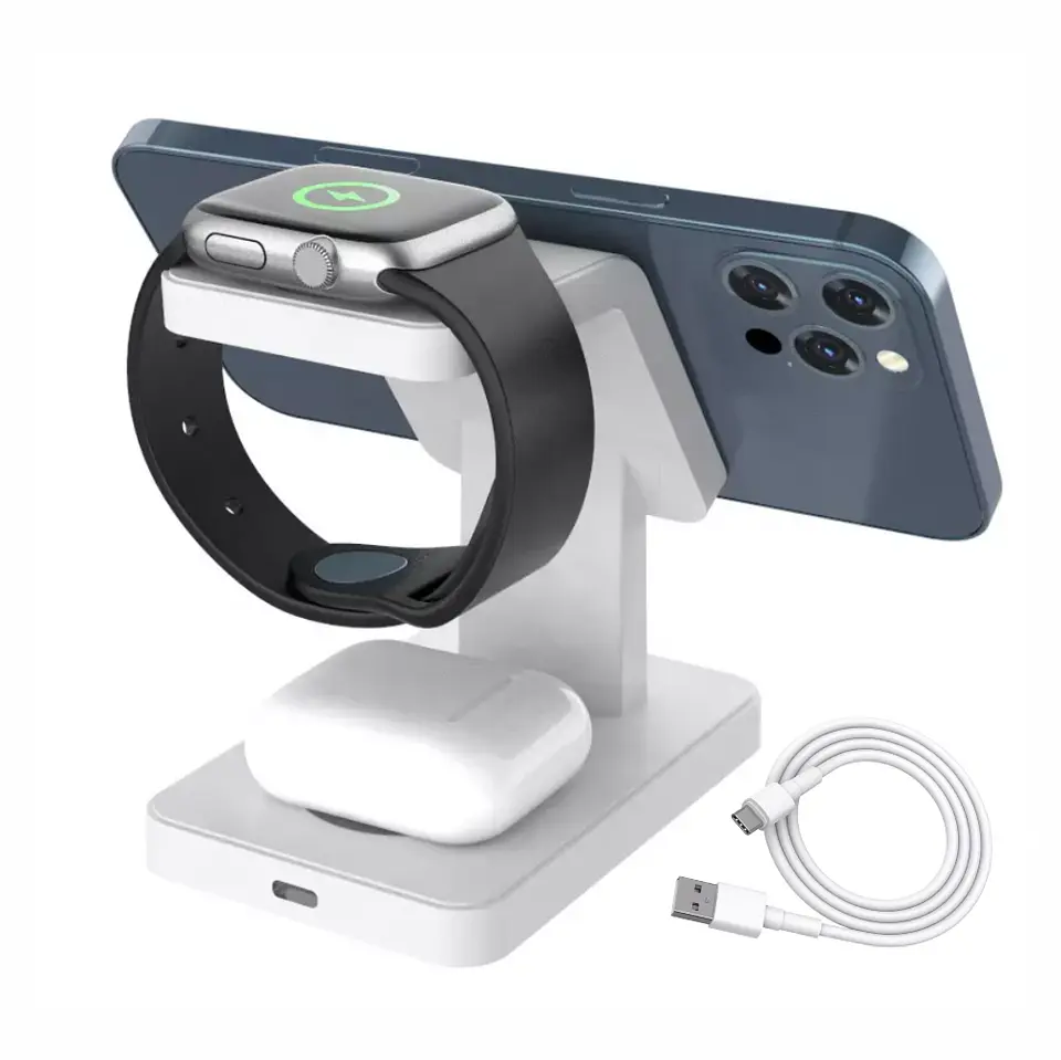 Estación Carga Rápida Para 3 En 1 iPhone, Apple Watch, AirPods con Magsafe 9