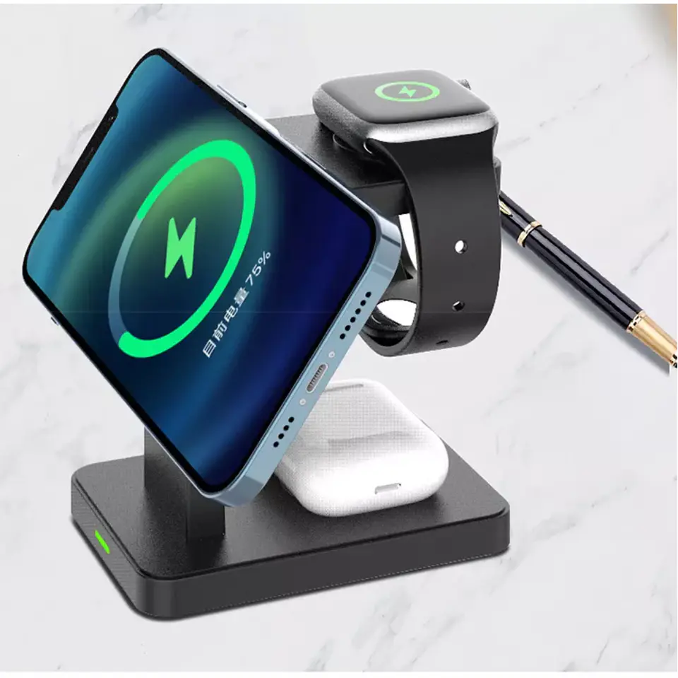 Estación Carga Rápida Para 3 En 1 iPhone, Apple Watch, AirPods con Magsafe 11