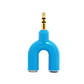 Conector Doble Plug 1 macho 2 hembras Jack 3.5mm - Colores - Miniatura 2