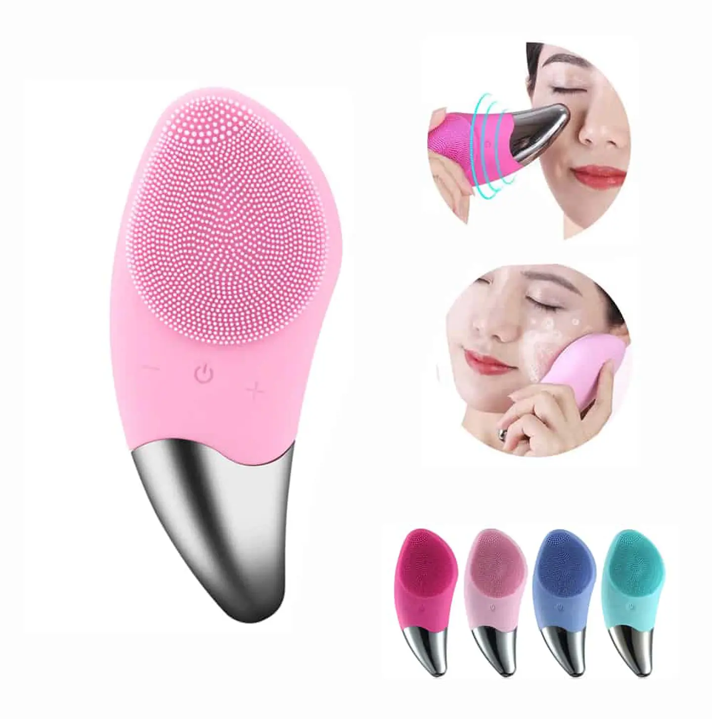 Cepillo Limpiador Facial Sónico de Silicona Recargable Exfoliación 1