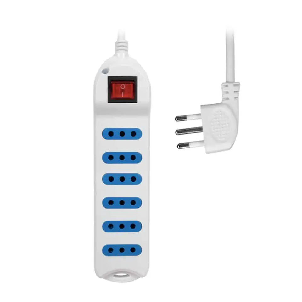Extensión, alargador de corriente 6 posiciones - 5 mts 2
