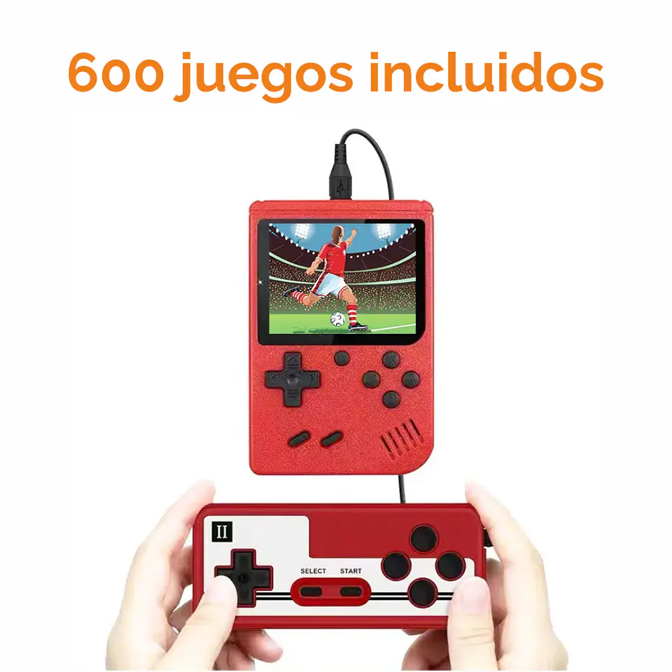 Mini Consola Portatil con 600 Juegos Retro, mando extra y conexión a TV 2