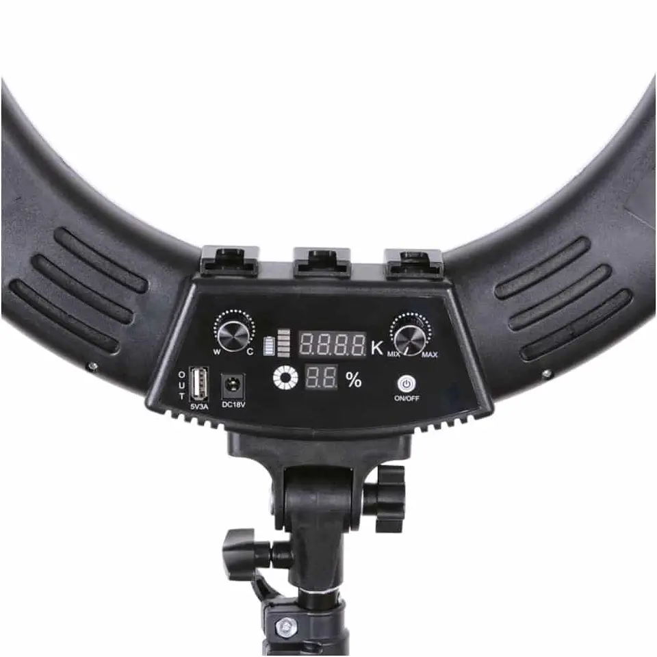 Súper Aro Profesional 46cm + trípode con pantalla LCD 8