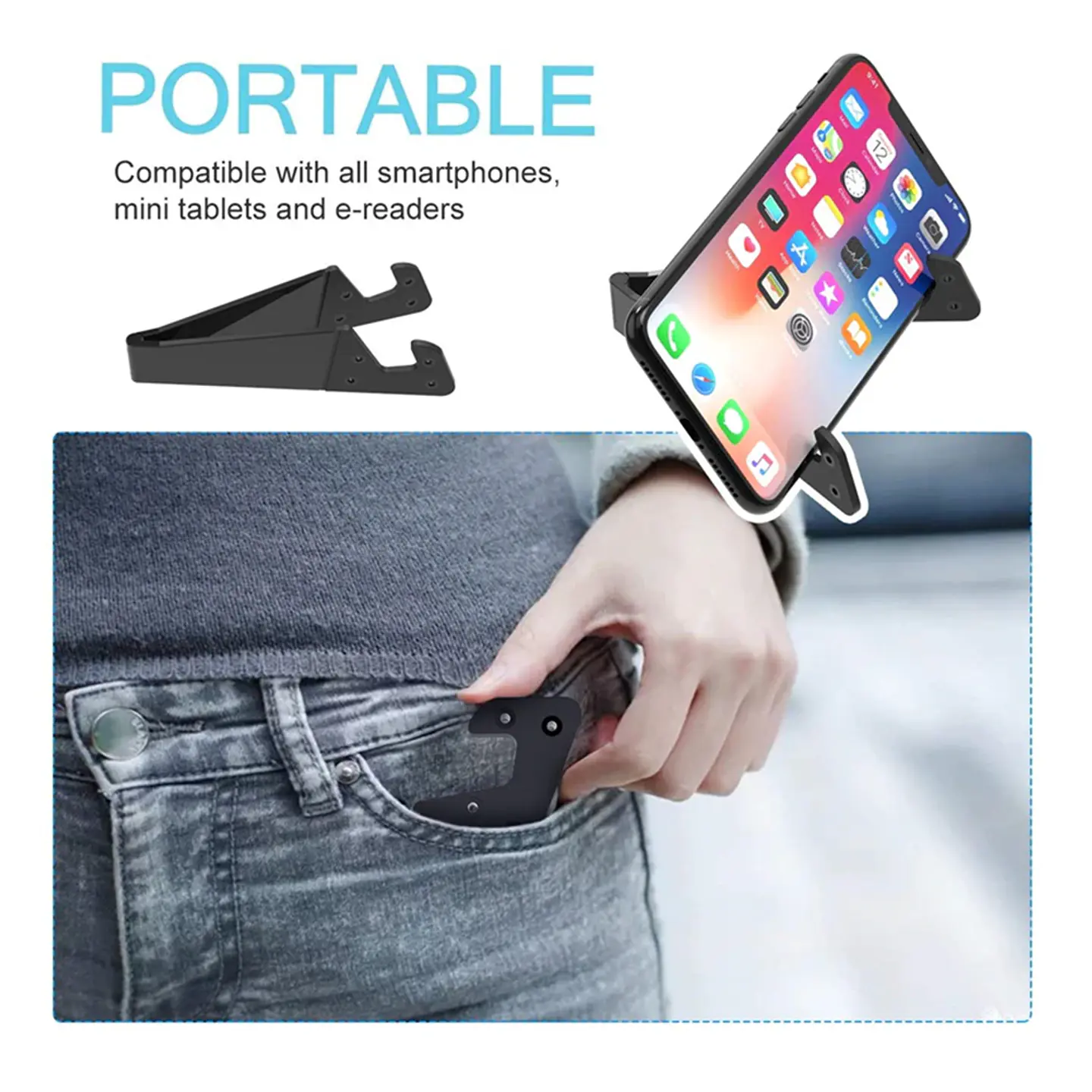 Soporte portátil de escritorio mesa plegable para celular y tablets 9