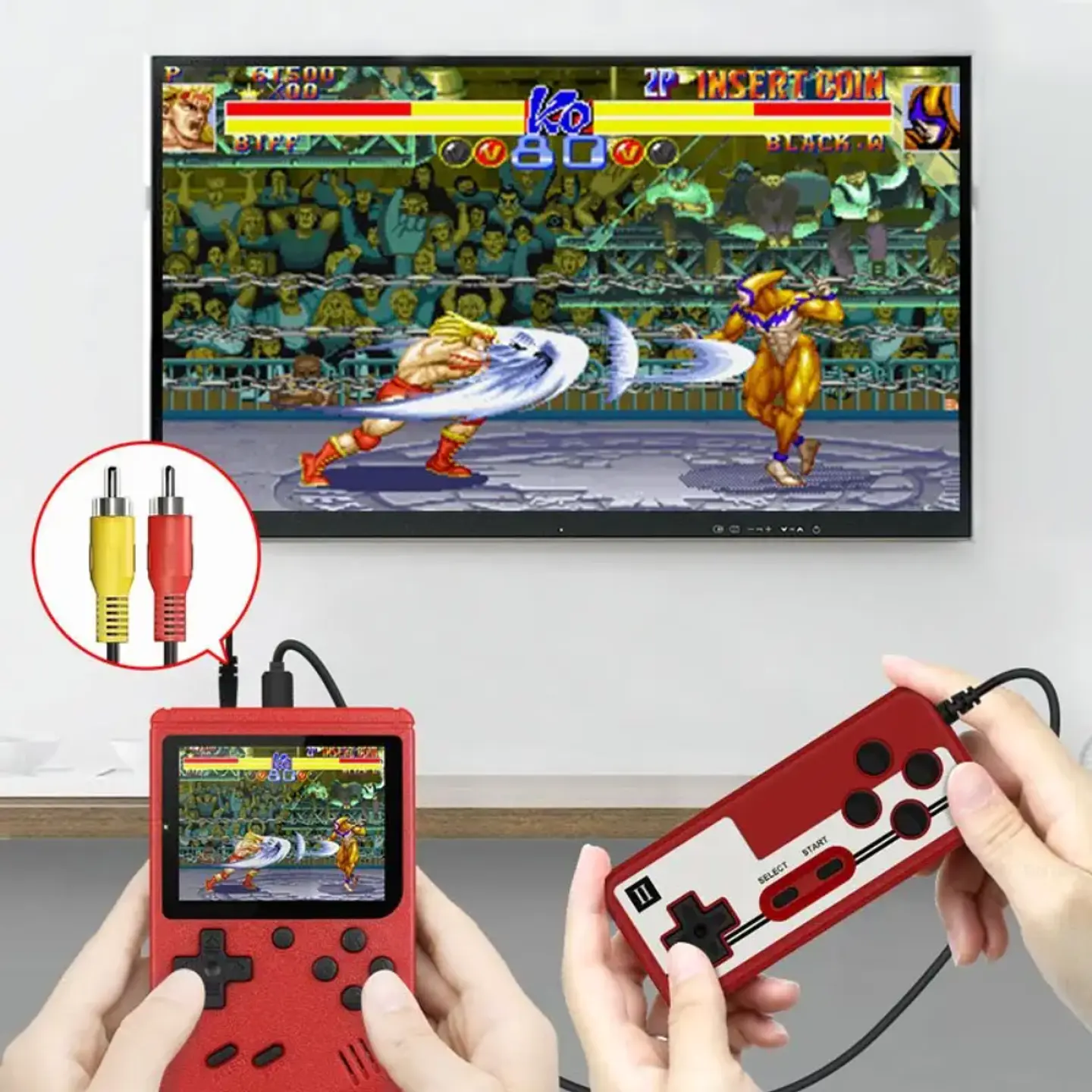 Mini Consola Portatil con 600 Juegos Retro, mando extra y conexión a TV 9
