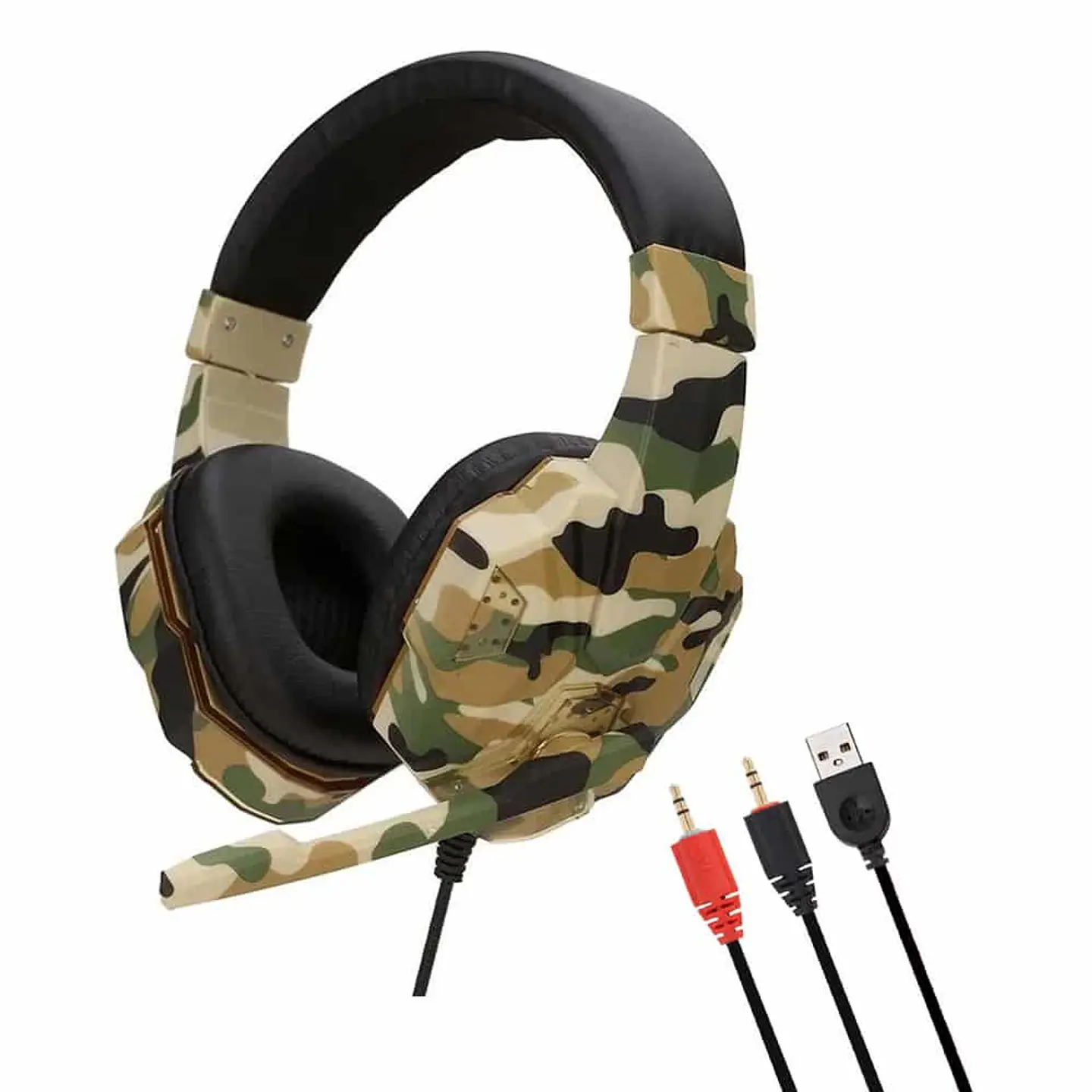Audifono Gamer Soyto SY830 Camuflado con Luz LED 2