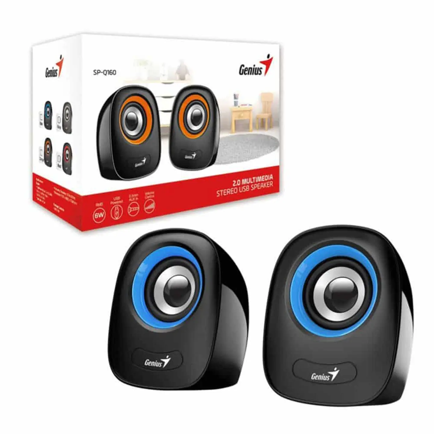 Parlantes Multimedia Genius SP-Q160 (2.0, 6W, 3.5mm + USB) 4