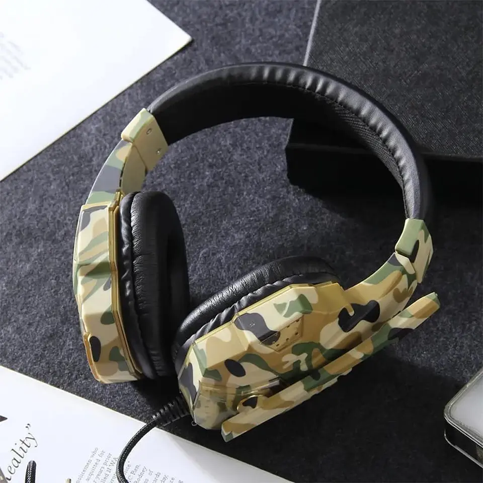 Audifono Gamer Soyto SY830 Camuflado con Luz LED 3