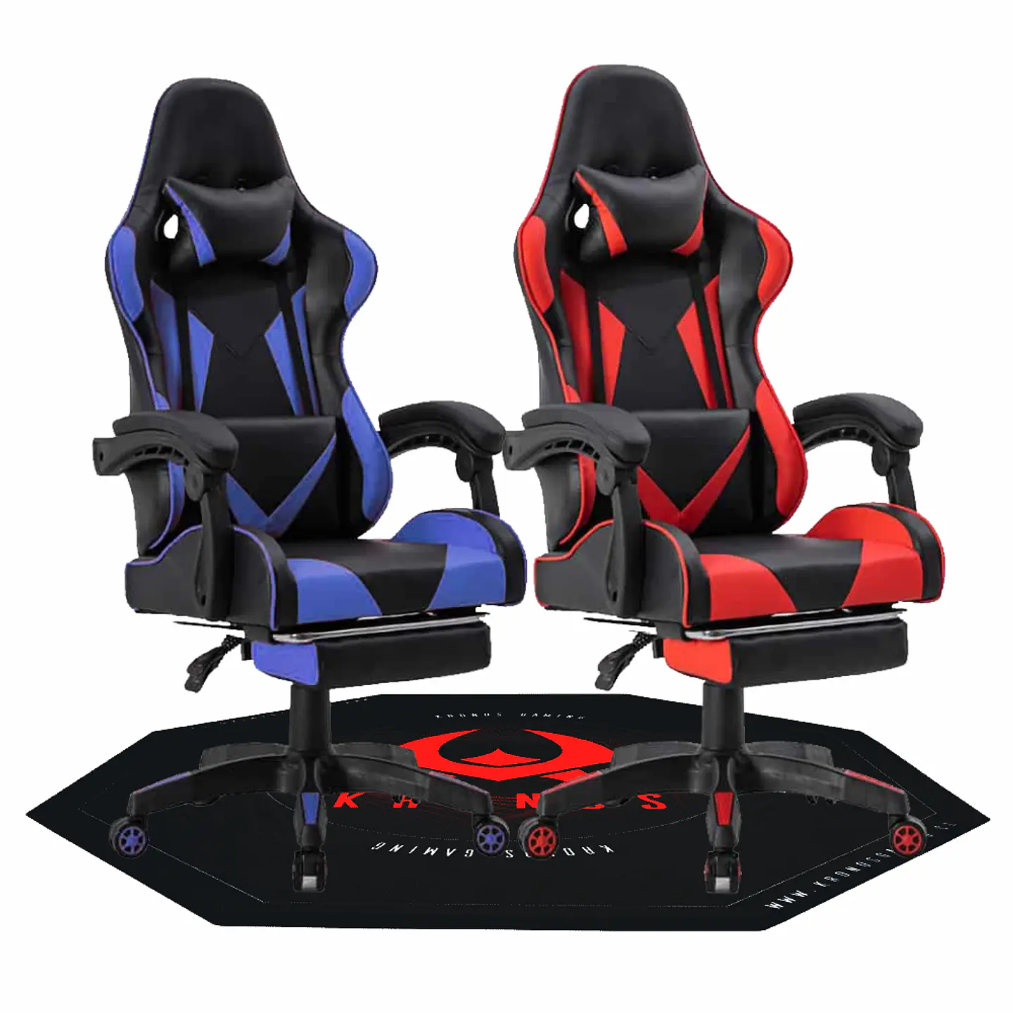 Silla de escritorio ergonómica Griffin Gamer con reposa pies y alfombra 1