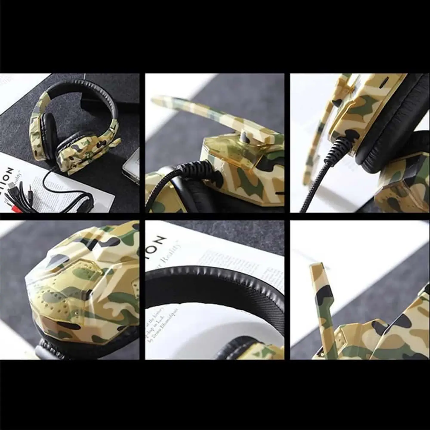 Audifono Gamer Soyto SY830 Camuflado con Luz LED 4