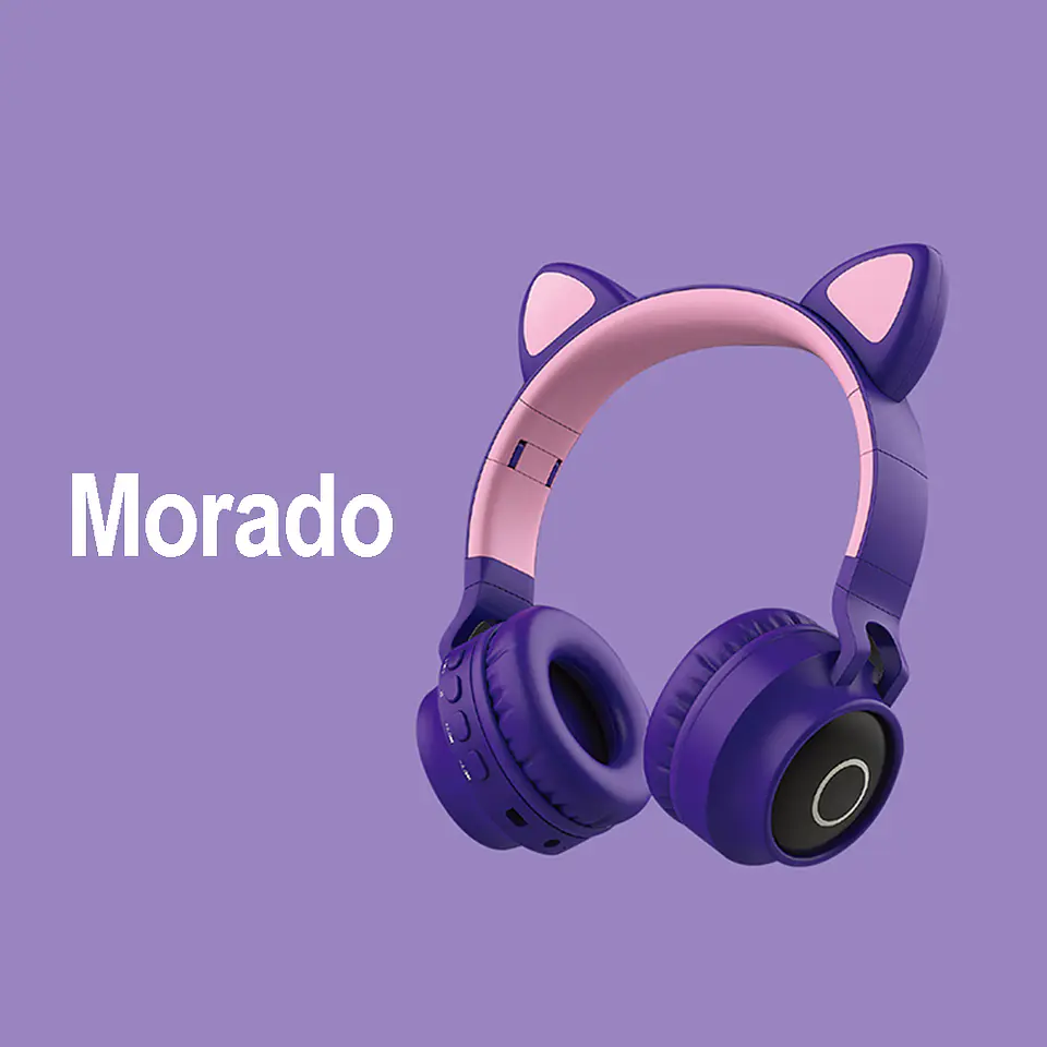 Audífonos inalámbricos Cat Ear - BT028, RGB, micrófono 5