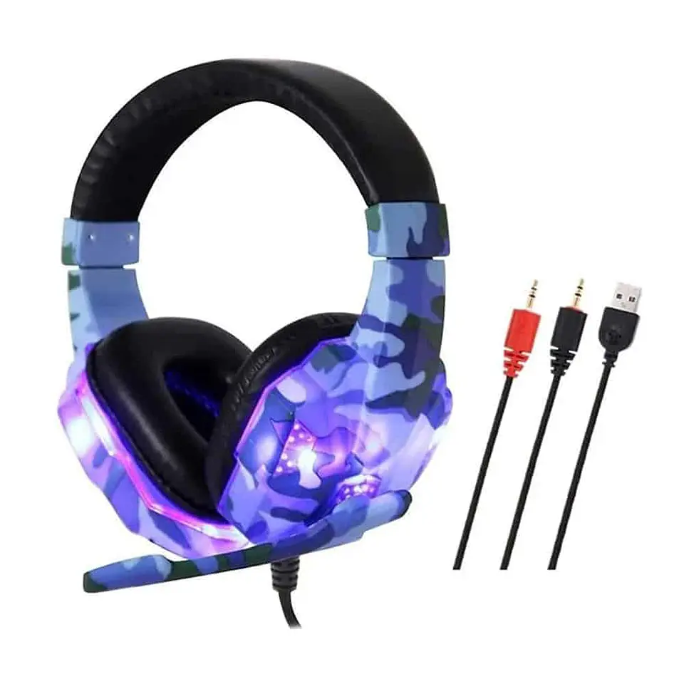 Audifono Gamer Soyto SY830 Camuflado con Luz LED 6