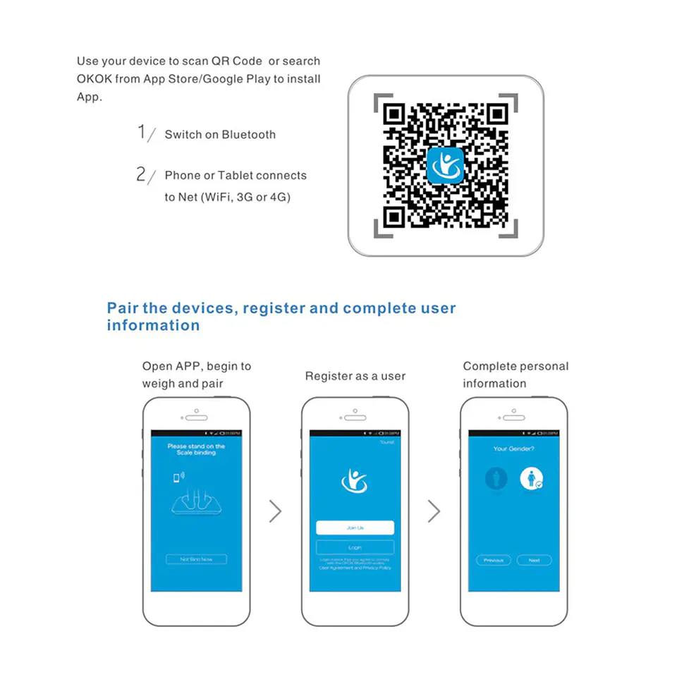 Balanza Digital Bluetooth Inteligente, mide IMC, App Smart 6