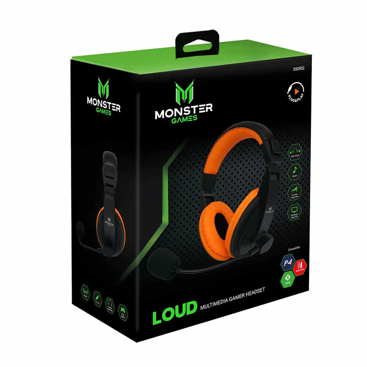 Audífonos Monster Games 29MTG550, con Micrófono, conexión 3.5 Stereo (PS4, SWITCH, ONE, PC) 9