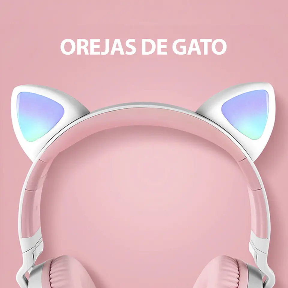 Audífonos inalámbricos Cat Ear - BT028, RGB, micrófono 9