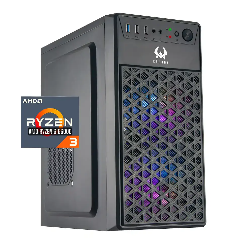 PC Gamer Spartan Plus: Ryzen 3 5300G Vega 6, SSD Sata, RAM 16GB, WiFi 1
