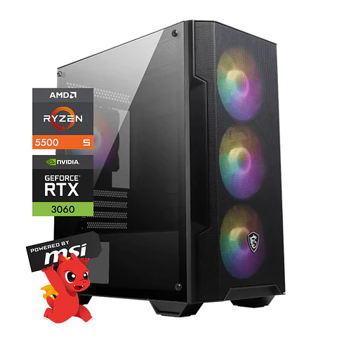 Pc Gamer Lucky: Ryzen 5 5500, RTX 3060 12gb, 16gb RAM, SSD M.2
