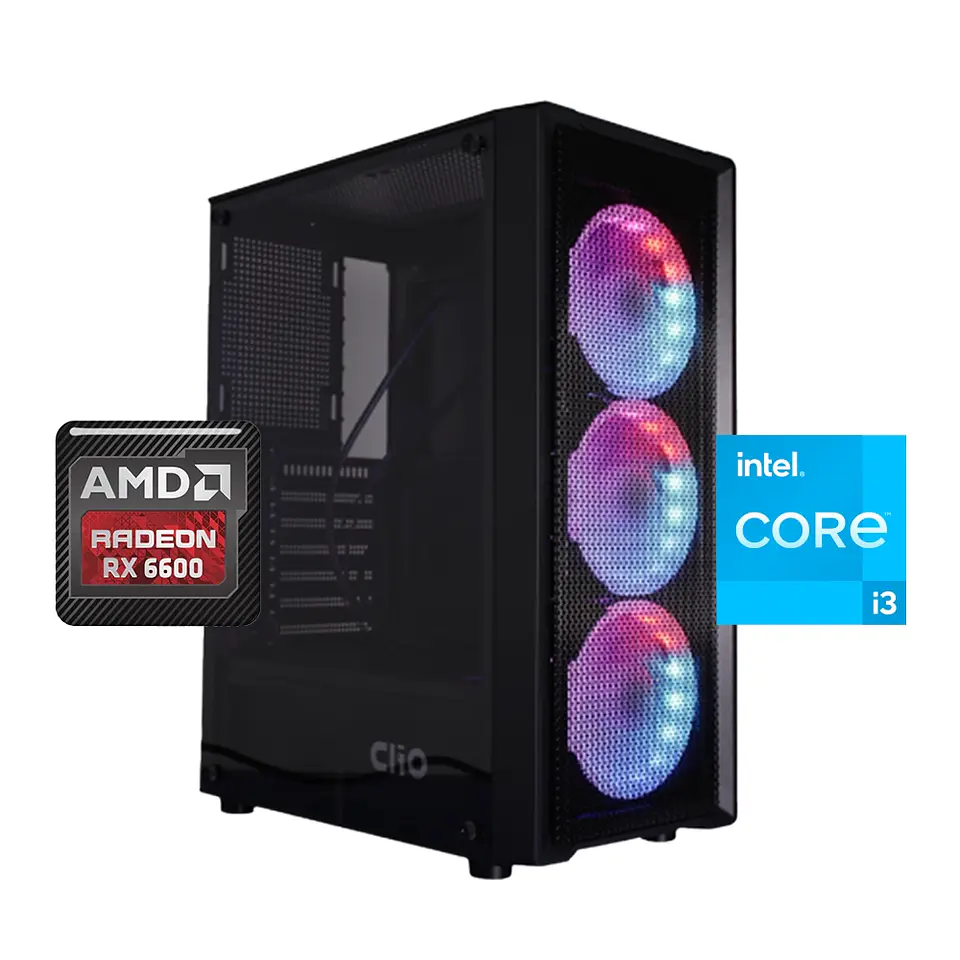 Pc Gamer Kratos i3-6600: Intel i3-12100f, RX6600, RAM 16gb, SSD M.2 1
