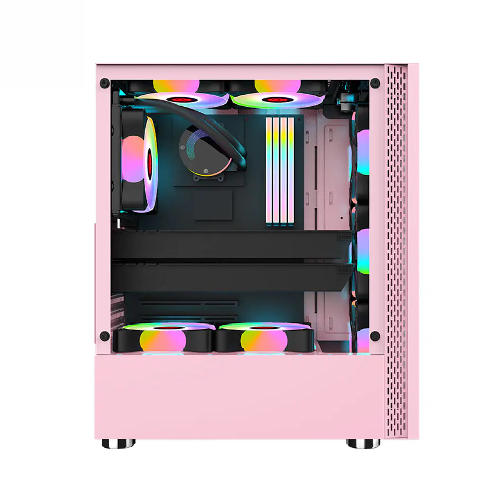 Gabinete Gamer Rose Pink (ATX, Vidrio Templado, USB 3.0, RGB) 5