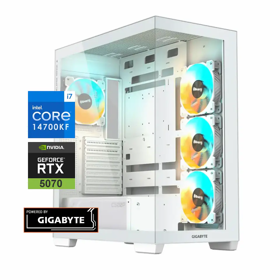 Pc Gamer Atlantis Aero: Intel i7-14700KF, 32GB DDR5, RTX 5070 12GB - Full White 1
