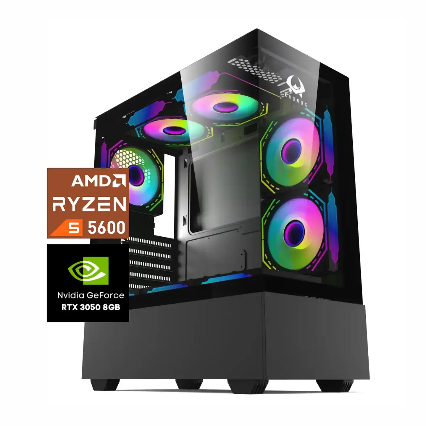 PC Gamer Halo: Ryzen 5600, SSD M.2, RAM 16GB, RTX 3050 8GB, Wifi 1