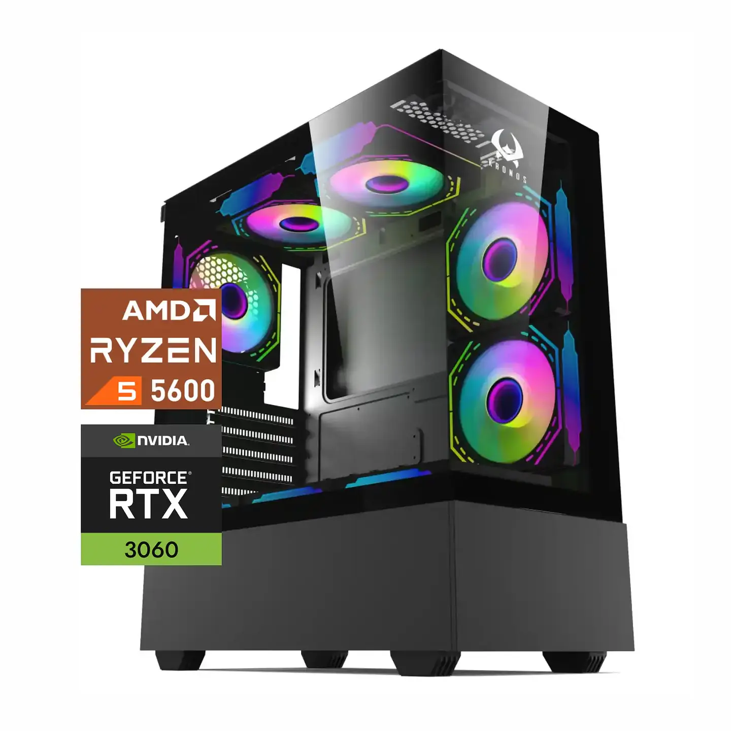 PC Gamer Halo Ultra: Ryzen 5600, SSD M.2, RAM 16GB, RTX 3060 12GB, Wifi 1