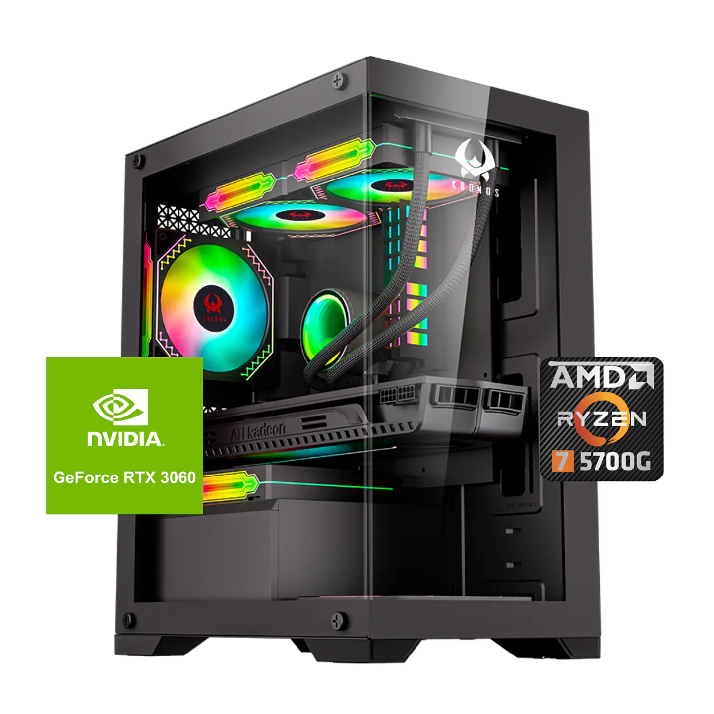 PC Gamer Sunfyre 7: SSD M.2, RAM 32GB, RTX 3060 12G, Refrigeración 240 1