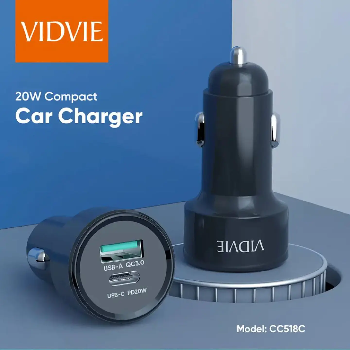 Cargador carga rápida para auto, entrada Usb Y Tipo C, Qualcomm 3.0, 20W 2