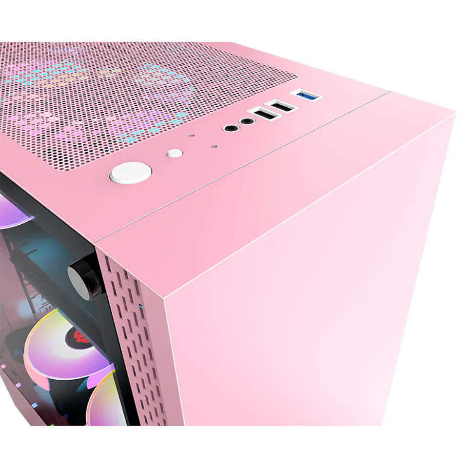 Gabinete Gamer Rose Pink (ATX, Vidrio Templado, USB 3.0, RGB) 9