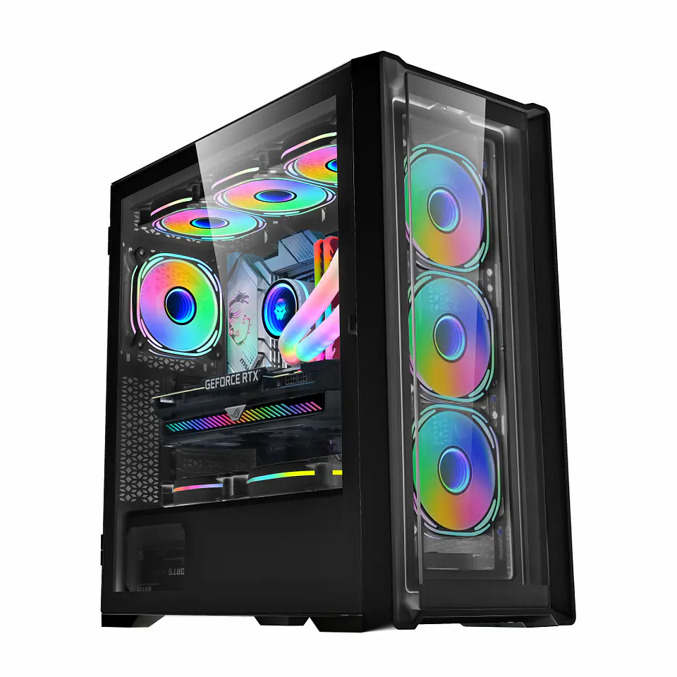 Gabinete Gamer Kronos Black Ice 360° - E-ATX, Vidrio Templado, USB 3.0 1