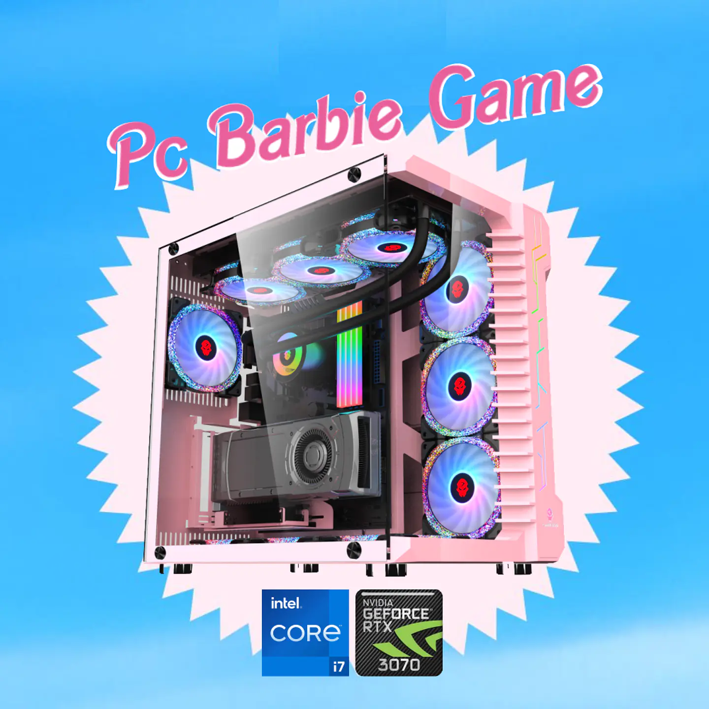 Pc Barbie Game: Intel o Ryzen a elección, SSD m.2 1TB gen4, RAM ddr5 32gb 4