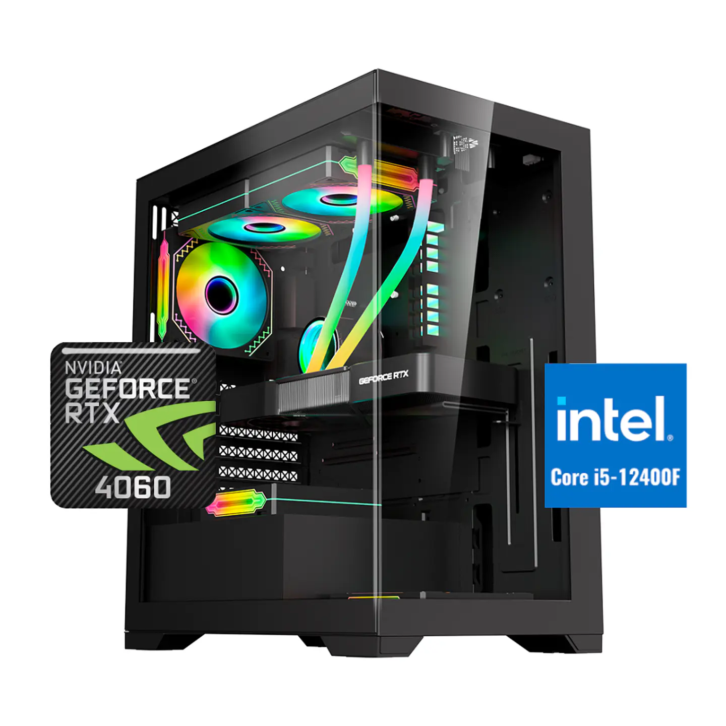 Pc Gamer Draco: Intel Core i5 12400F, SSD M.2 1TB, RAM 16GB, RTX 5060, Wifi 1