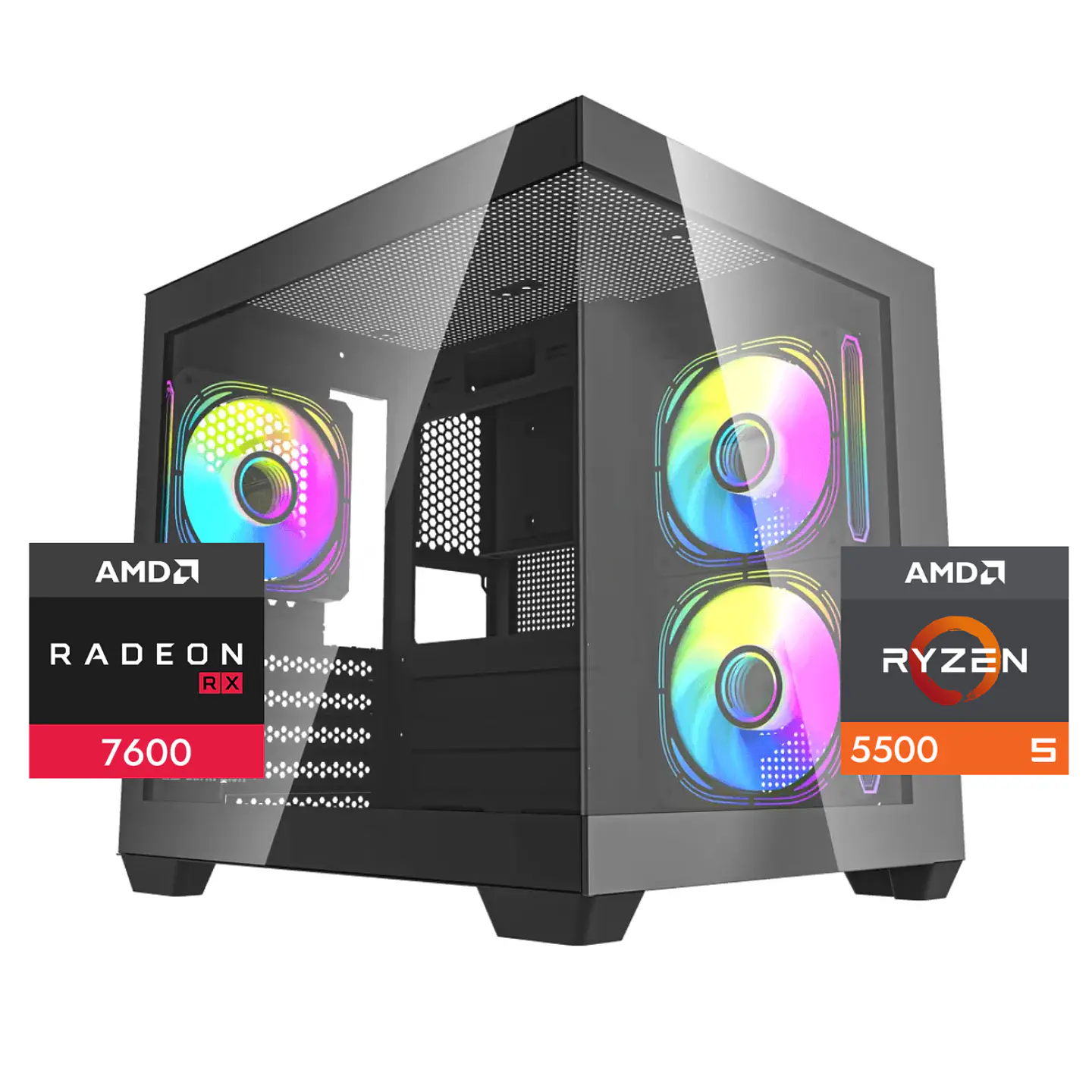 PC Gamer Warrior 5: Ryzen 5500, SSD M.2, RAM 16/32GB, RX 7600 1