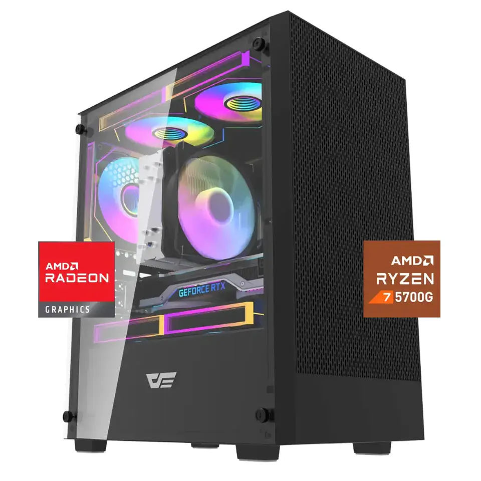 PC Gamer Dreamfyre 7: Ryzen 5700G, SSD M.2, RAM 16/32GB (3200MHz, D-Channel) – WiFi USB 1