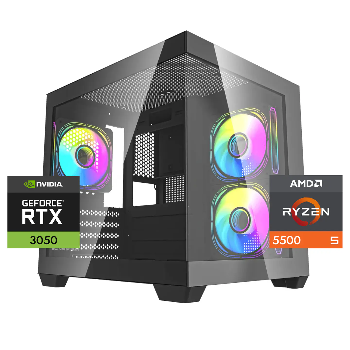 PC Gamer Warrior 3050 6GB: Ryzen 5500, SSD M.2, RAM 16/32GB, RTX 3050 6GB 1