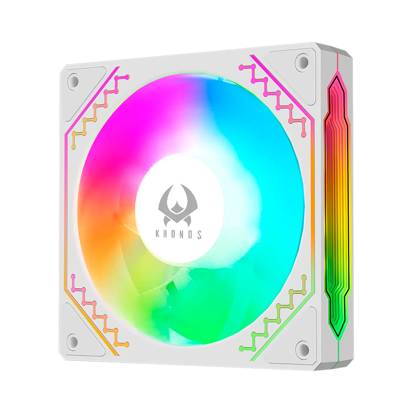 Set kit ventilador de Gabinete Kronos Ventus White, ARGB, 120mm, con controlador 2