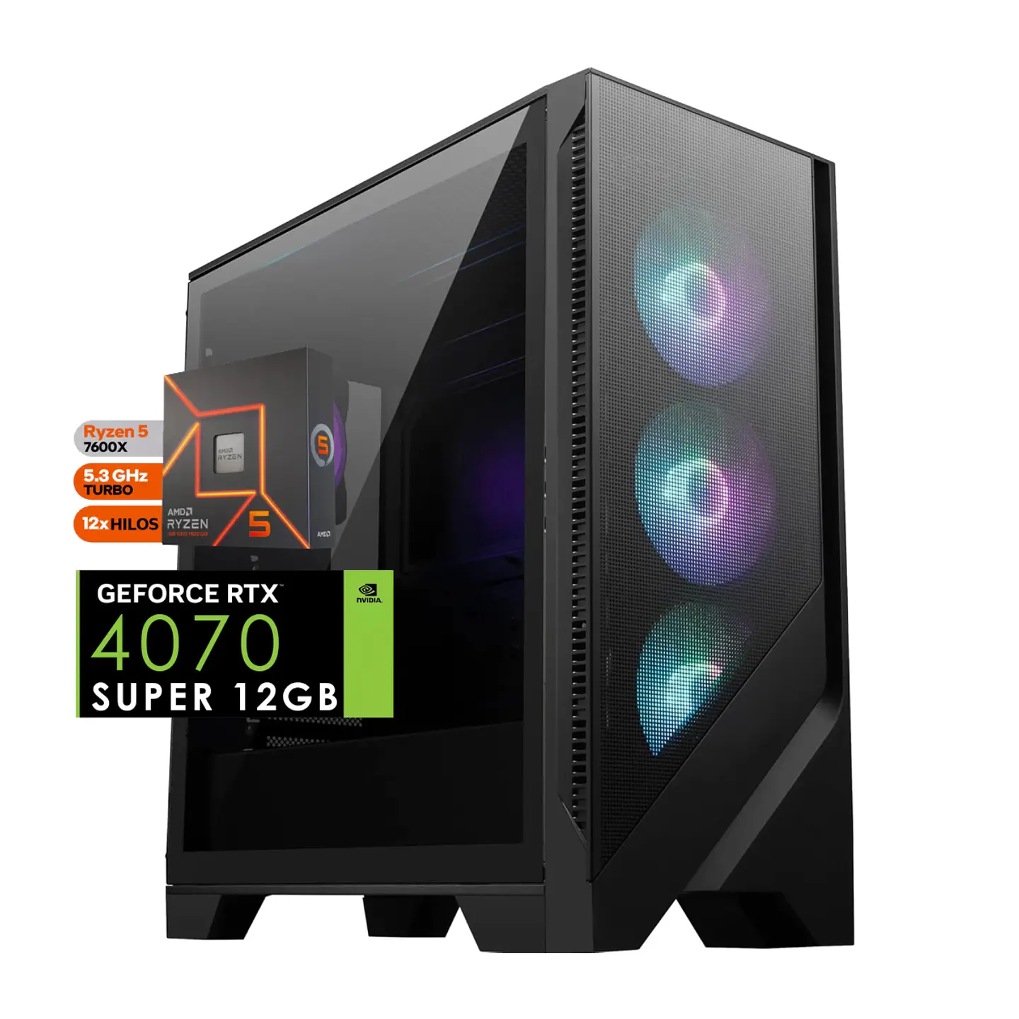 Pc Gamer MSI MAG FORGE Ryzen 5 7600X RTX 4070 SUPER, 16B RAM 1