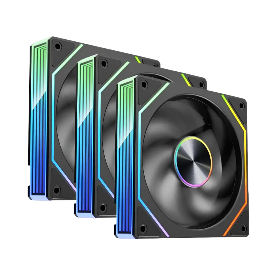 Kit Ventiladores Gabinete Kronos Prism 8Pro ARGB 120mm SATA BK 1